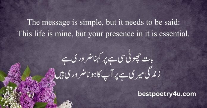 Romantic Urdu poetry with English translation